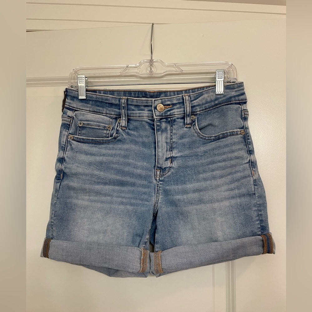 American Eagle Outfitters Light Blue Skinny Bermuda Shorts